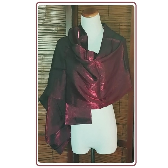 Karen Scott Gorgeous Shimmer Silk Wrap 72" x 24" - Picture 2 of 3